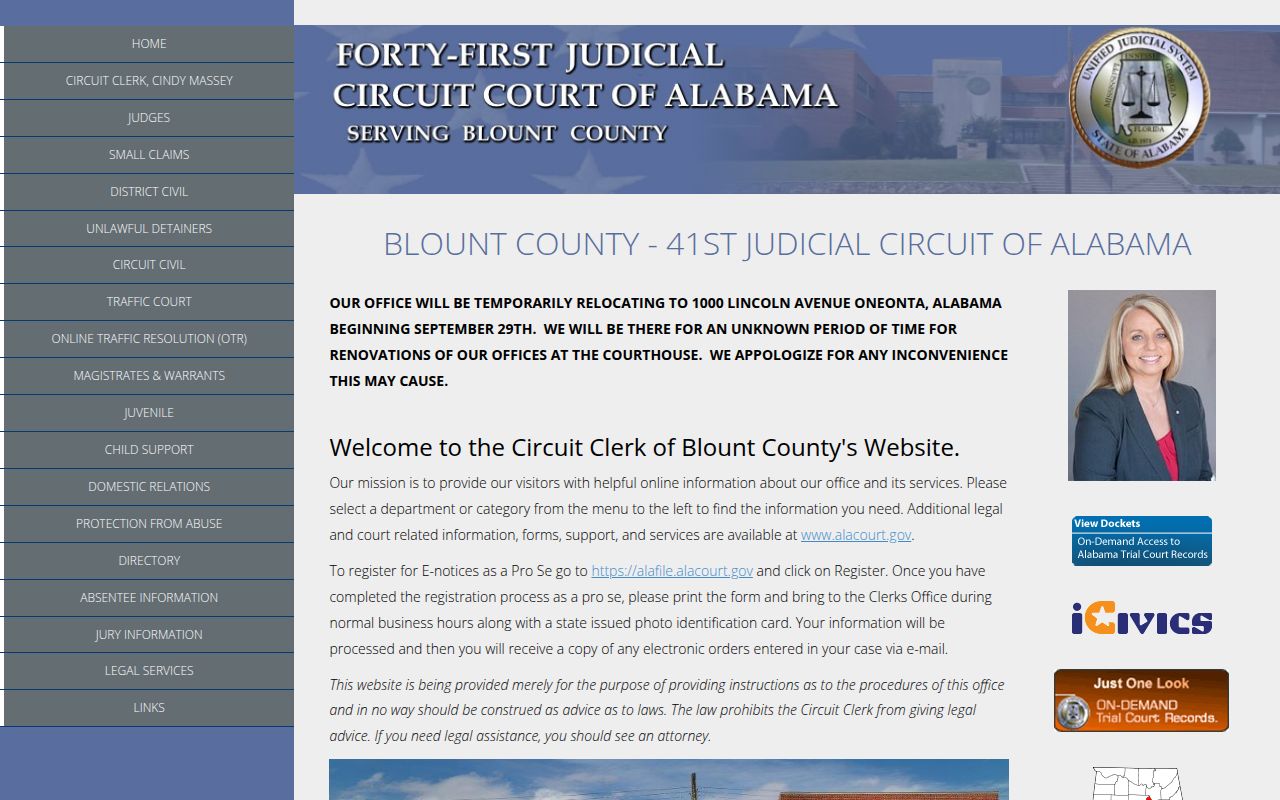 Blount County felony records search through Alacourt