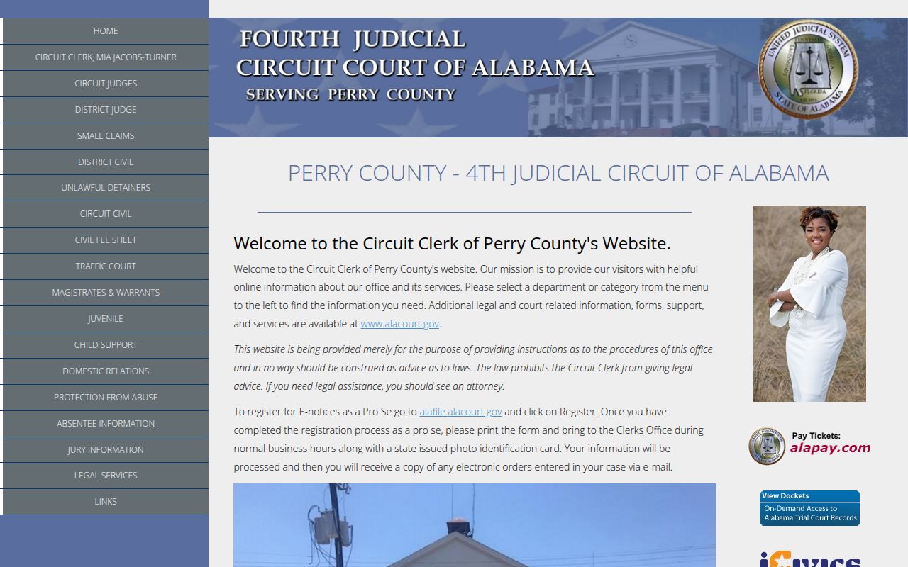 Perry County felony records search through Alacourt