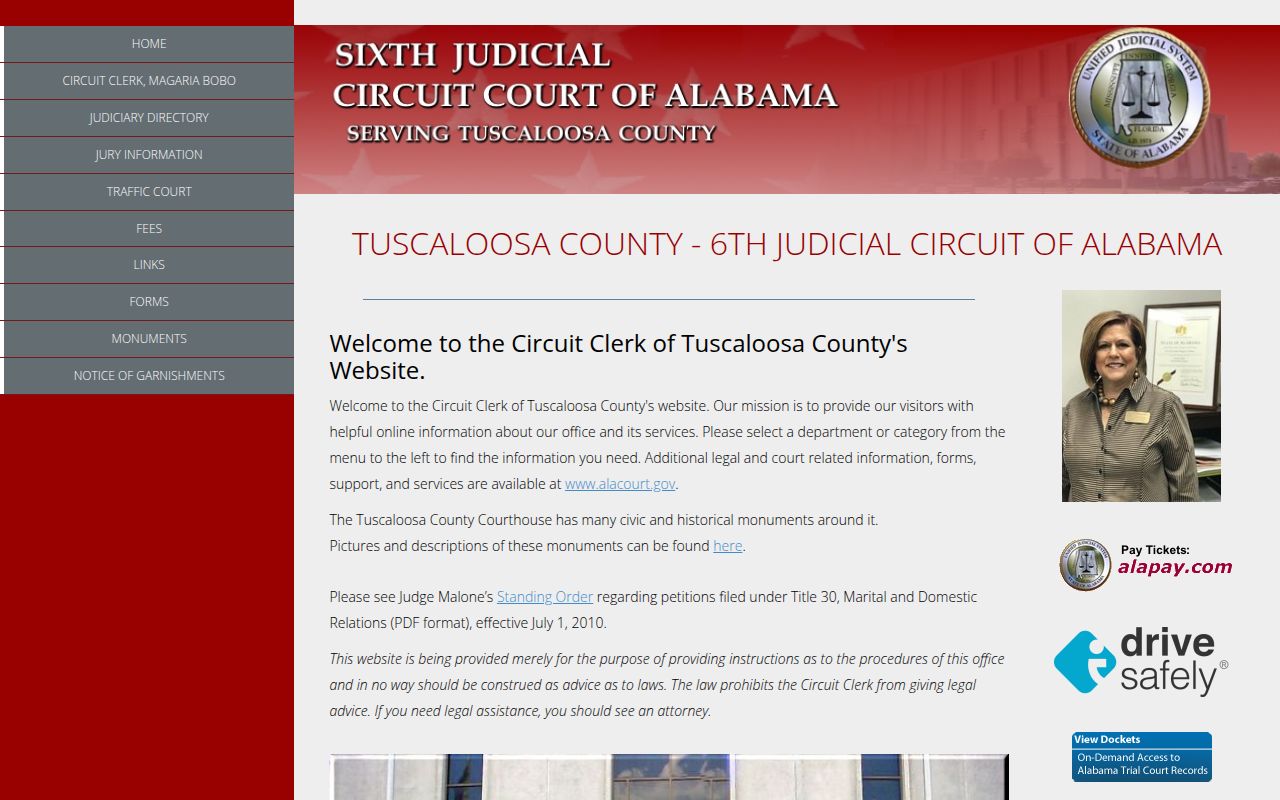 Tuscaloosa County felony records search through Alacourt